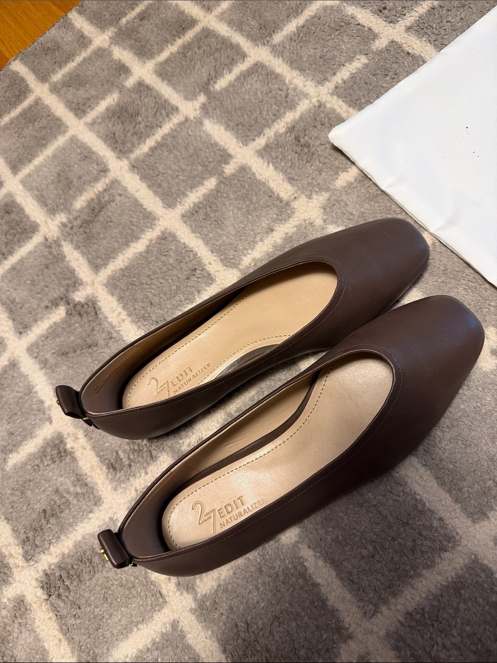Brown Leather Ballet Flats for Women